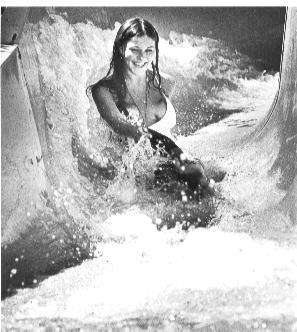 Cooling off at the water slide